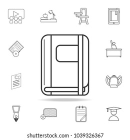 notebook vector icon. Detailed set of education outline icons. Premium quality graphic design. One of the collection icons for websites, web design, mobile app on white background
