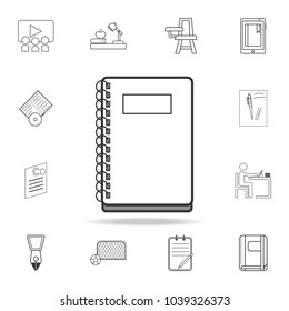 notebook vector icon. Detailed set of education outline icons. Premium quality graphic design. One of the collection icons for websites, web design, mobile app on white background