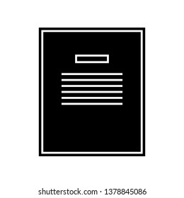 notebook vector icon. Element of Education for mobile concept and web apps icon. Glyph, flat icon for website design and development, app development