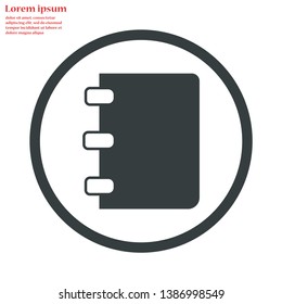 Notebook vector icon eps10 , Lorem ipsum Flat design