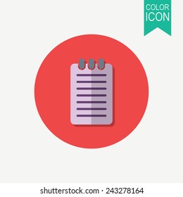 Notebook vector icon. Flat design