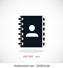 notebook vector icon, flat design best vector icon