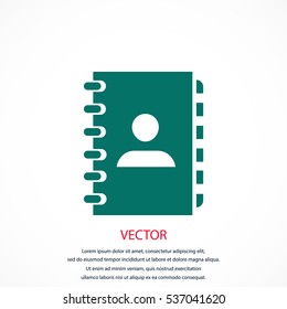 notebook vector icon, flat design best vector icon