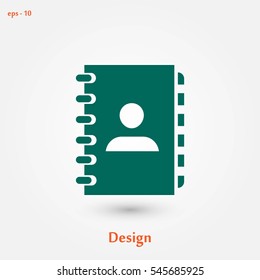 notebook vector icon, flat design best vector icon