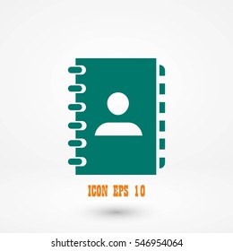 notebook vector icon, flat design best vector icon