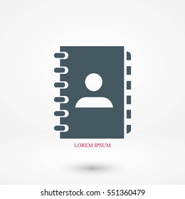 notebook vector icon, flat design best vector icon