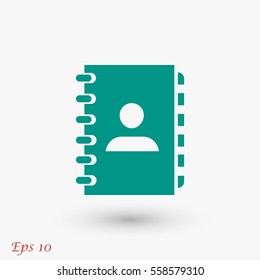 notebook vector icon, flat design best vector icon