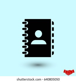 notebook vector icon, flat design best vector icon
