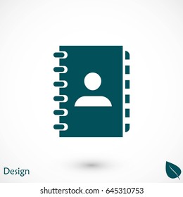 notebook vector icon, flat design best vector icon