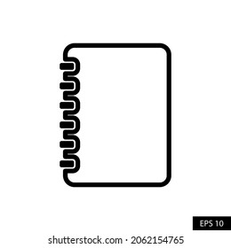 Notebook vector icon in flat style design for website design, app, UI, isolated on white background. Diary symbol vector. EPS 10 vector illustration.