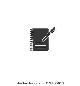 Notebook vector icon in flat style