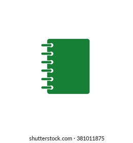 Notebook. Vector icon green
