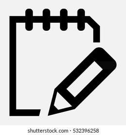 Notebook. Vector icon grey