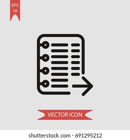 Notebook vector icon  illustration symbol