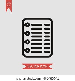 Notebook vector icon, illustration symbol