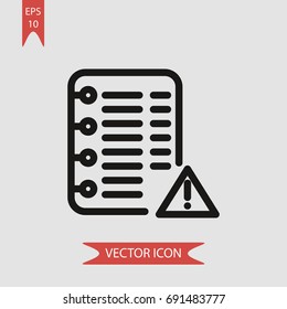 Notebook vector icon, illustration symbol