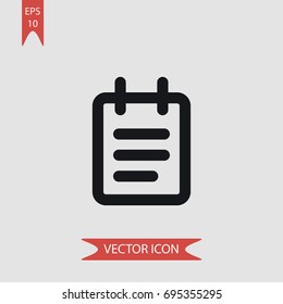 Notebook vector icon, illustration symbol