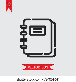 Notebook vector icon, illustration symbol