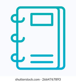 Notebook Vector Icon, Isolated Vector Lineal Gradient Style Icon,