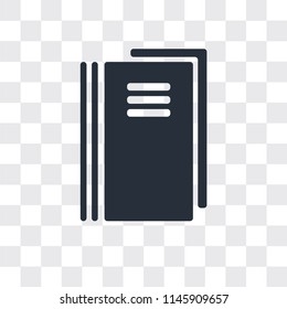 Notebook vector icon isolated on transparent background, Notebook logo concept