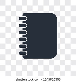 Notebook vector icon isolated on transparent background, Notebook logo concept