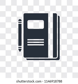 Notebook vector icon isolated on transparent background, Notebook logo concept