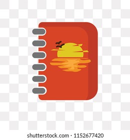 Notebook vector icon isolated on transparent background, Notebook logo concept
