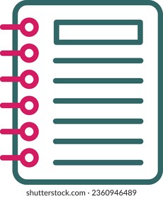 Notebook Vector Icon Line Two Color