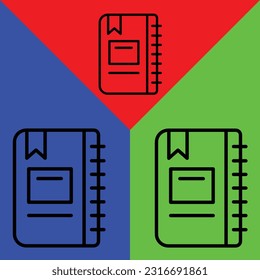 Notebook Vector Icon, Lineal style, isolated on white Background.