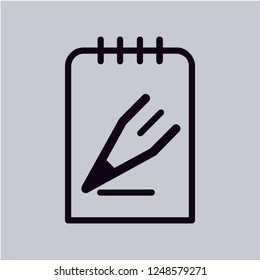 Notebook vector icon. Modern, simple, isolated, flat best quality icon for web site designs or mobile apps. Vector illustration.
