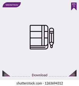 Notebook vector icon. Modern, simple, isolated, flat best quality icon for web site designs or mobile apps. Vector illustration eps10.