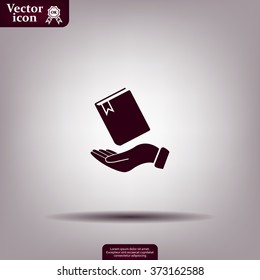 notebook vector icon on hand 