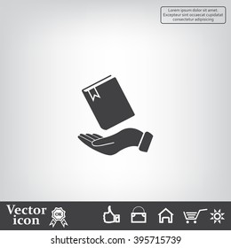 notebook vector icon on hand 