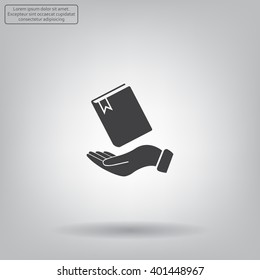 notebook vector icon on hand 