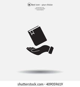 notebook vector icon on hand 