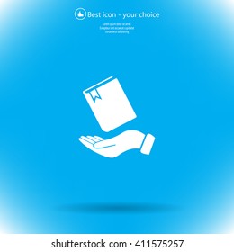 notebook vector icon on hand 