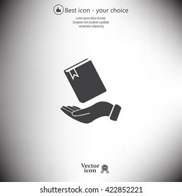 notebook vector icon on hand 