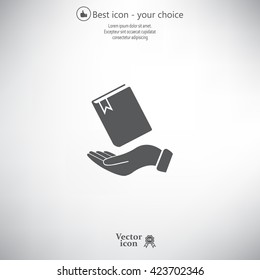 notebook vector icon on hand 