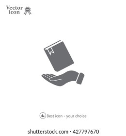 notebook vector icon on hand 