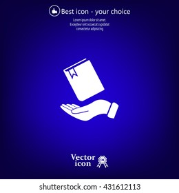 notebook vector icon on hand 