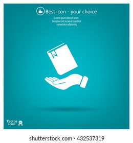 notebook vector icon on hand 