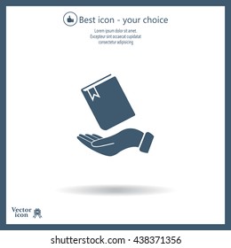 notebook vector icon on hand 