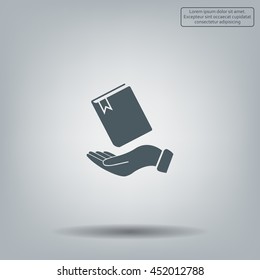 notebook vector icon on hand 