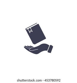 notebook vector icon on hand 
