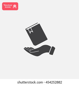 notebook vector icon on hand 