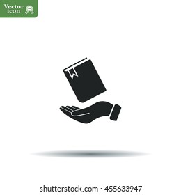 notebook vector icon on hand 