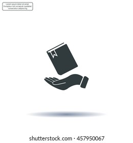 notebook vector icon on hand 