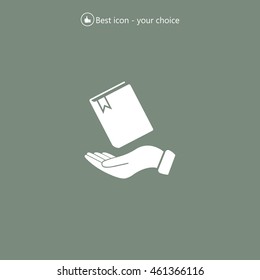 notebook vector icon on hand 