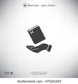 notebook vector icon on hand 