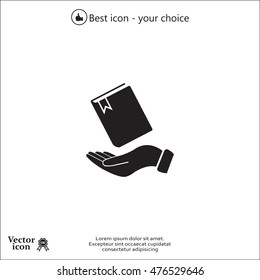 notebook vector icon on hand 